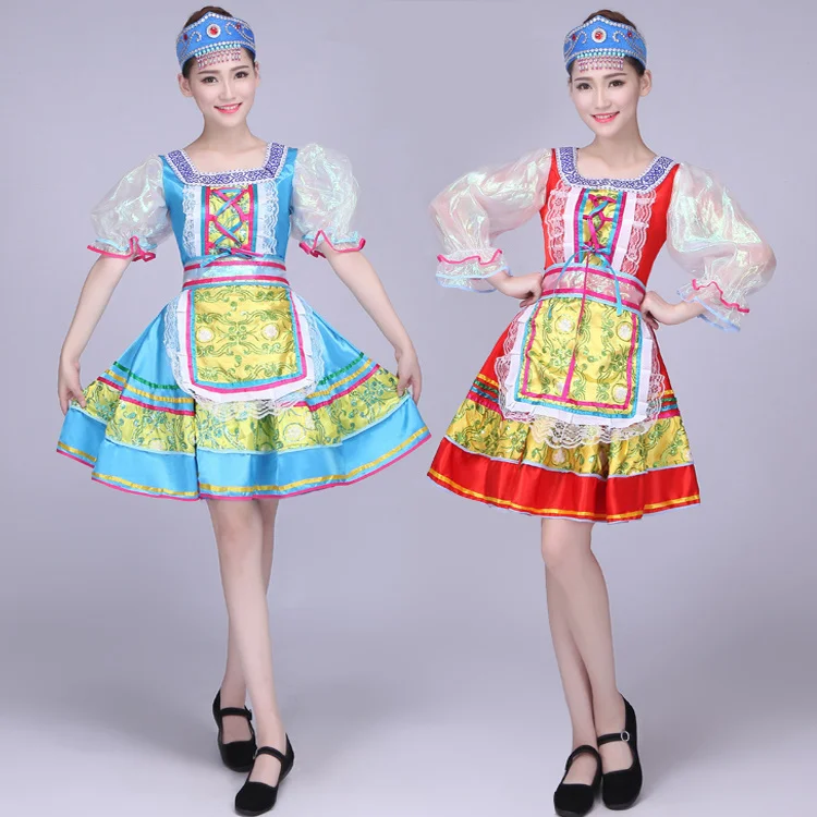Songyuexia Woman Tradition Russian Tatar Uzbek Buick Singer Folk Dance Performance Apparel Clothing Stage Dance Clothing