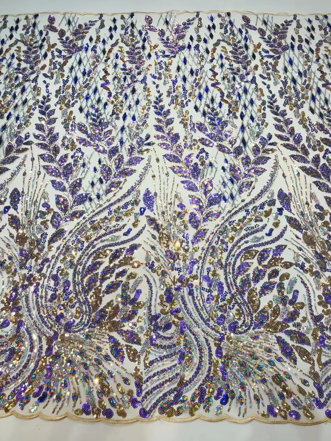 

Latest Gorgeous African Handmade Colourfuul Tulle Beads Lace Fabric Luxury Nigerian Sequins Mesh Fabric For Bridal Party Dresses