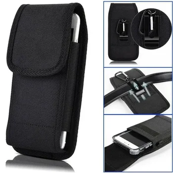 New Mobile Phone Nylon Pouch Cell Phone Belt Clip Carrying Holster Case Waist Packs Black Outdoor Sports Climbing Belt Bag 1