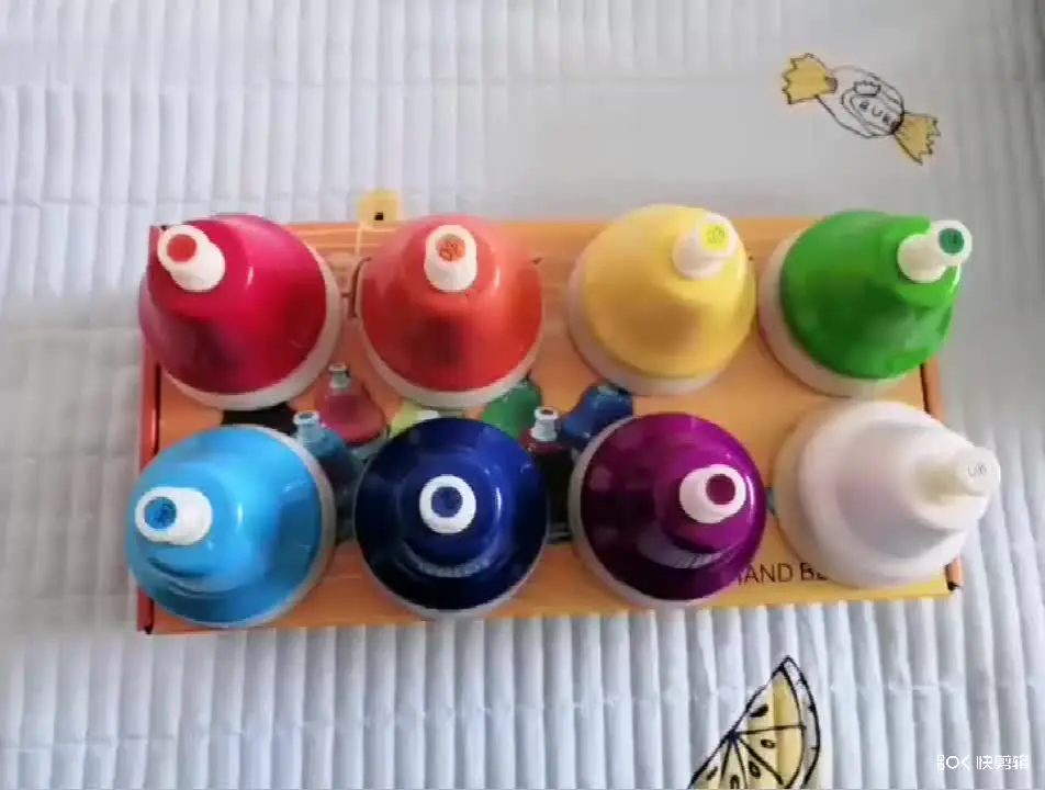 Generic 8 campanelli a mano a 8 note, campanelli musicali, campanelli a percussione manuale, giocattoli musicali per bambini