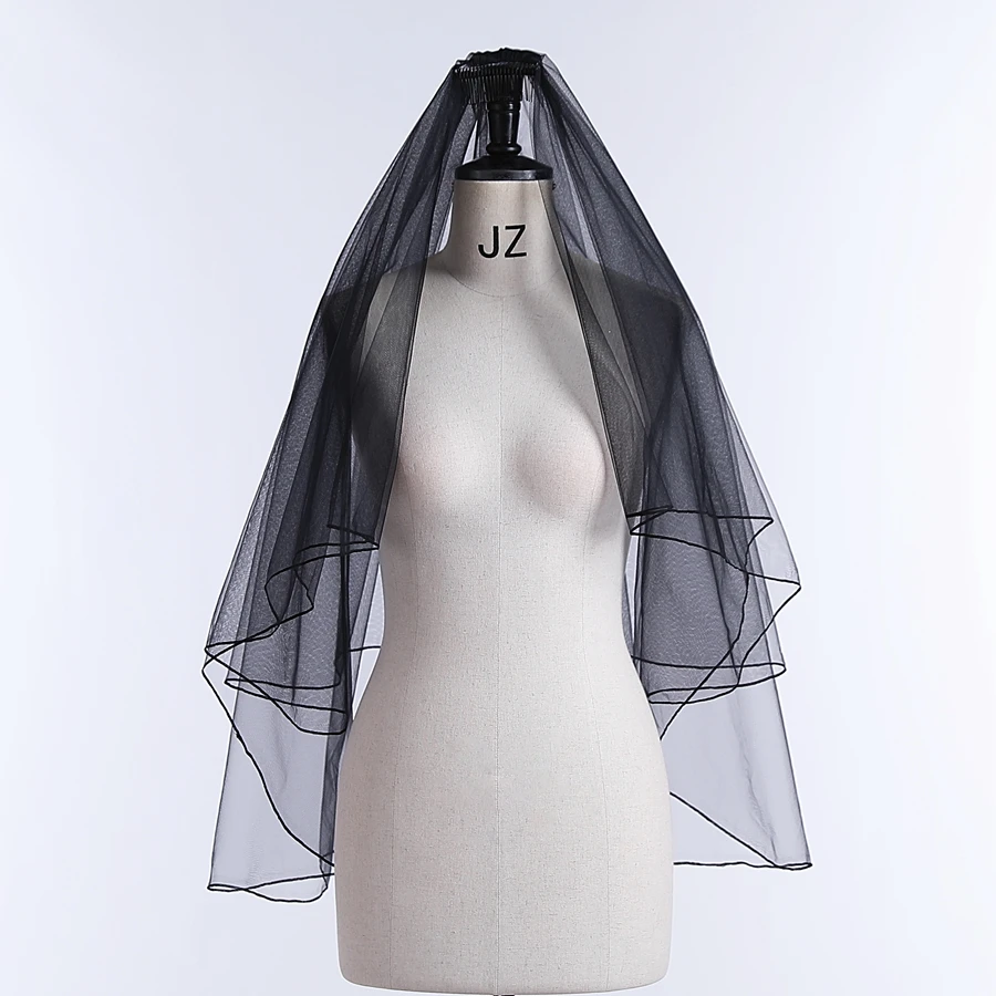 Bridal Veil Wedding Veils Black Bridal Veils With Comb Simple Style