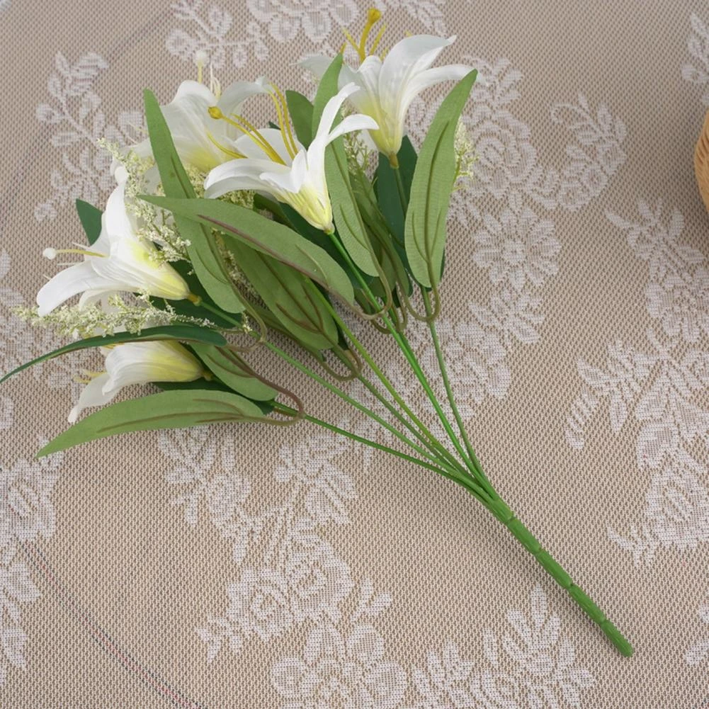 1pc Artificial Flower Ecofriendly Lily Artificial Flower Nonfading