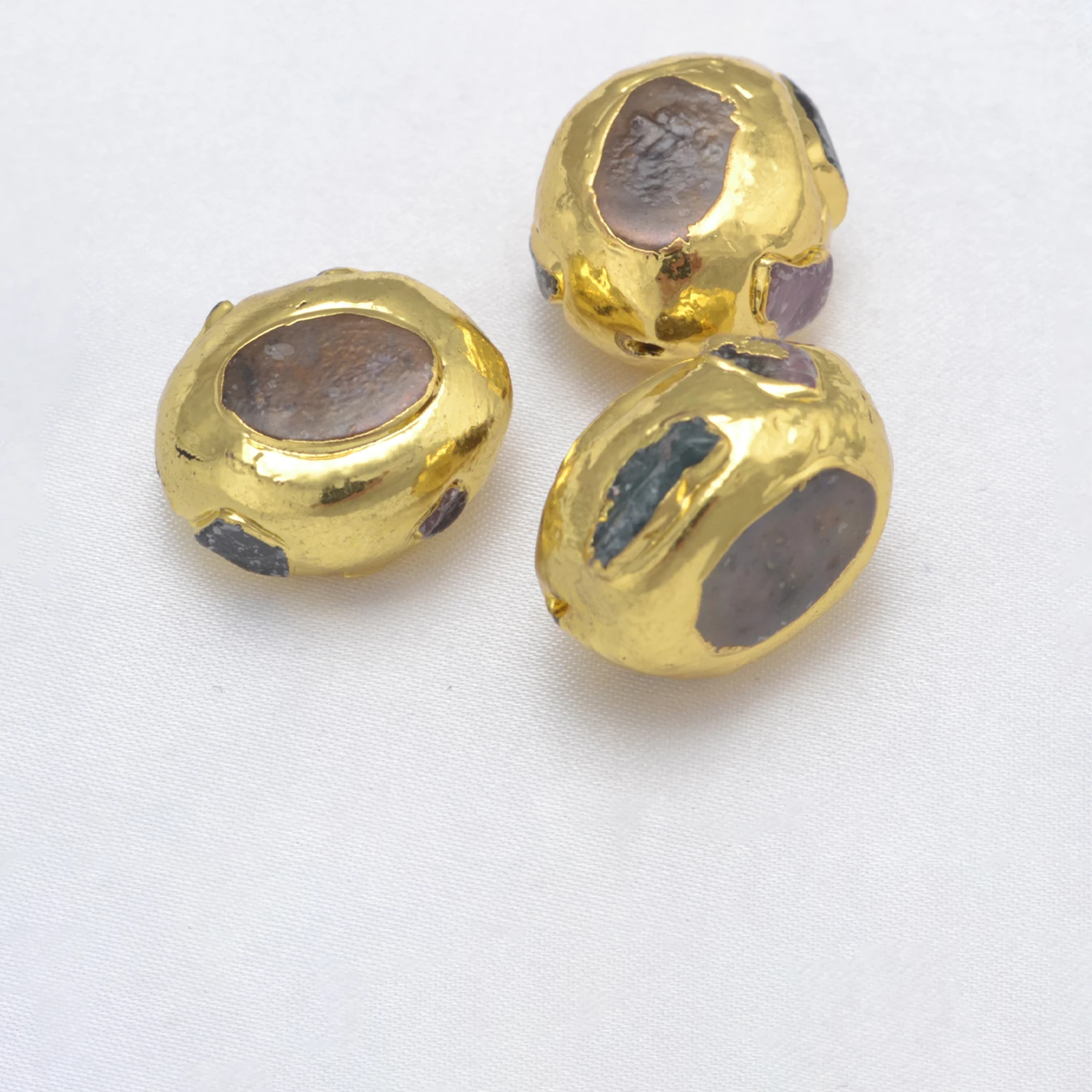 10 Pcs Beads for Jewelry Making Brass Wrapped Pearl Bracelets Material DIY Necklace Spacer Gold Color Trend Jewelry Wholesale