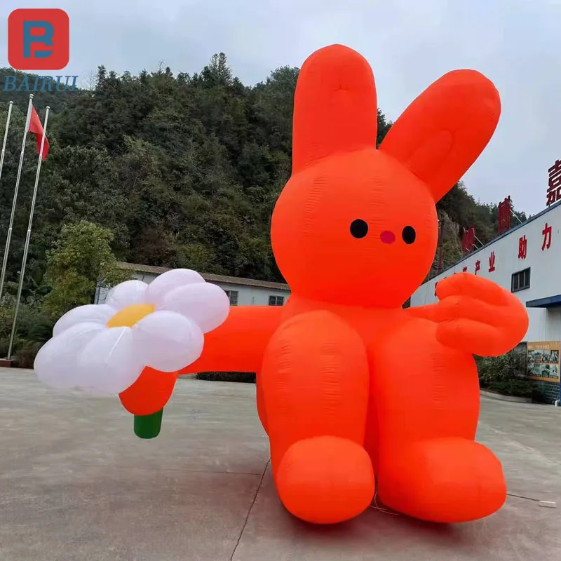 Giant inflatable cartoon glowing rabbit air model shopping mall outdoor decoration props can be customized 3