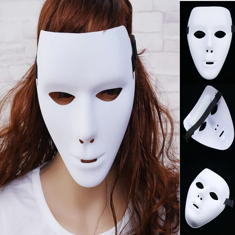 Halloween-PVC-White-Face-Mask-Hip-hop-Men-s-and-Women-s-Dance-Eyemasks ...
