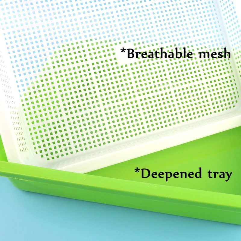 2 Sets Food Safety PP Hydroponic Planter Vegetable Beans Sprouting Seeding Pot Household Plants Germination Nursery Tray
