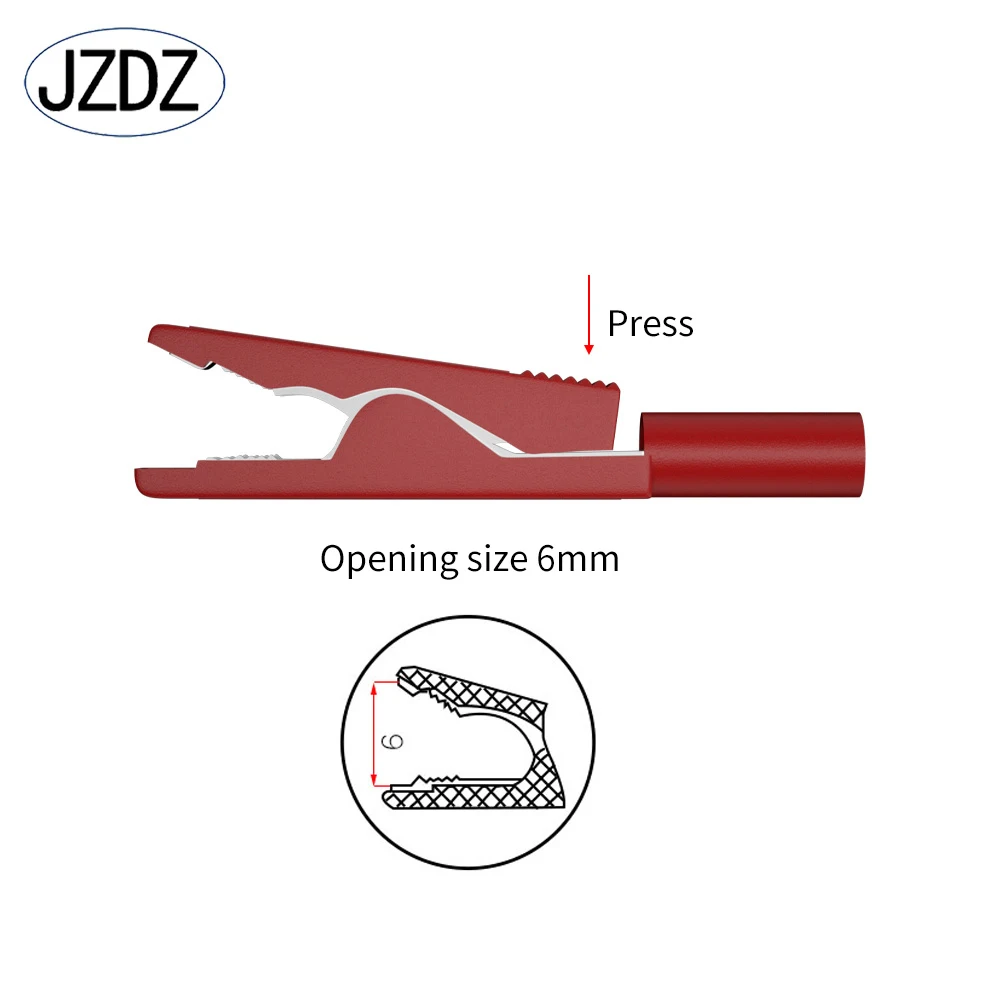 Alligator Clips with 2mm Socket Insulation Metal Crocodile Clamp Test Accessories for Multimeter J.60028 5pcs alligator clips test clip test hooks clips electrical clamp electric test clamp