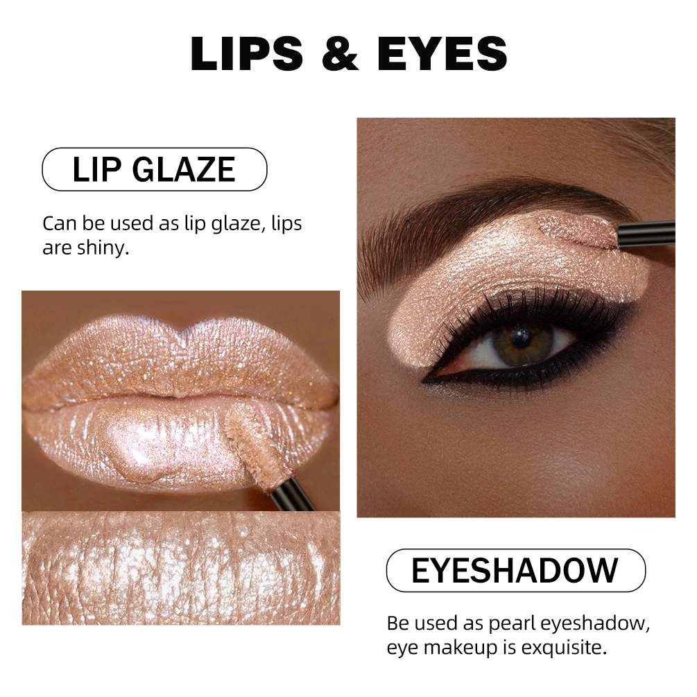 QIBEST Glitter Diamond Liquid Lipstick Waterproof Long Lasting Pearl Shiny Lip Gloss Metal Charming Women Lip Makeup 6 Colors 2