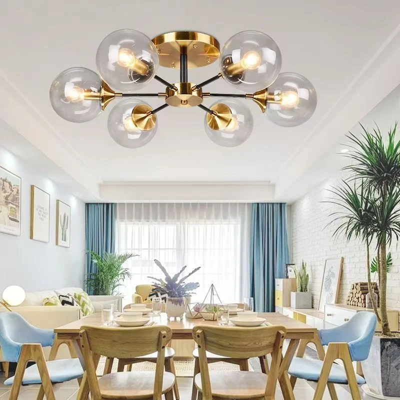 LED Chandelier Ceiling Chandelier LED Pendant Light Nordic Simple Glass Chandelier for Living Room Bedroom