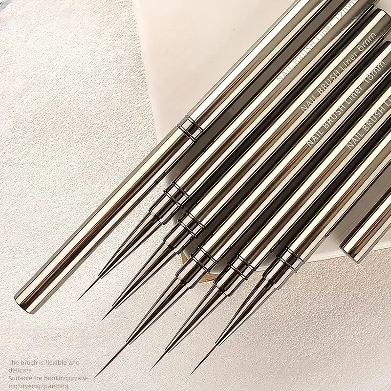 Nails Art Liner Brushes Elongated Lines Striping Drawing Painting  6/9/12/15/18/25mm Nail Design Pen Professional Manicure Tool 5