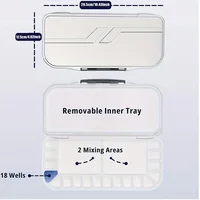 Watercolor Palette with Lid: 18 Wells Airtight Folding Paint Palette with Large Mixing Tray - Empty Acrylic Painting Art Pallet 2