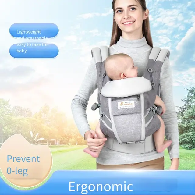 Adjustable Baby Carrier with Hip Seat Full Stage Ergonomic Support Breathable Sling for Newborn to Toddler Waist Strap 1