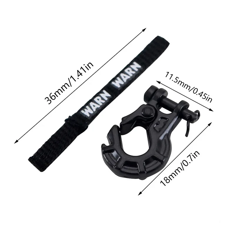 RC Car Winch Hook with Pull Strap and Decorative Tags