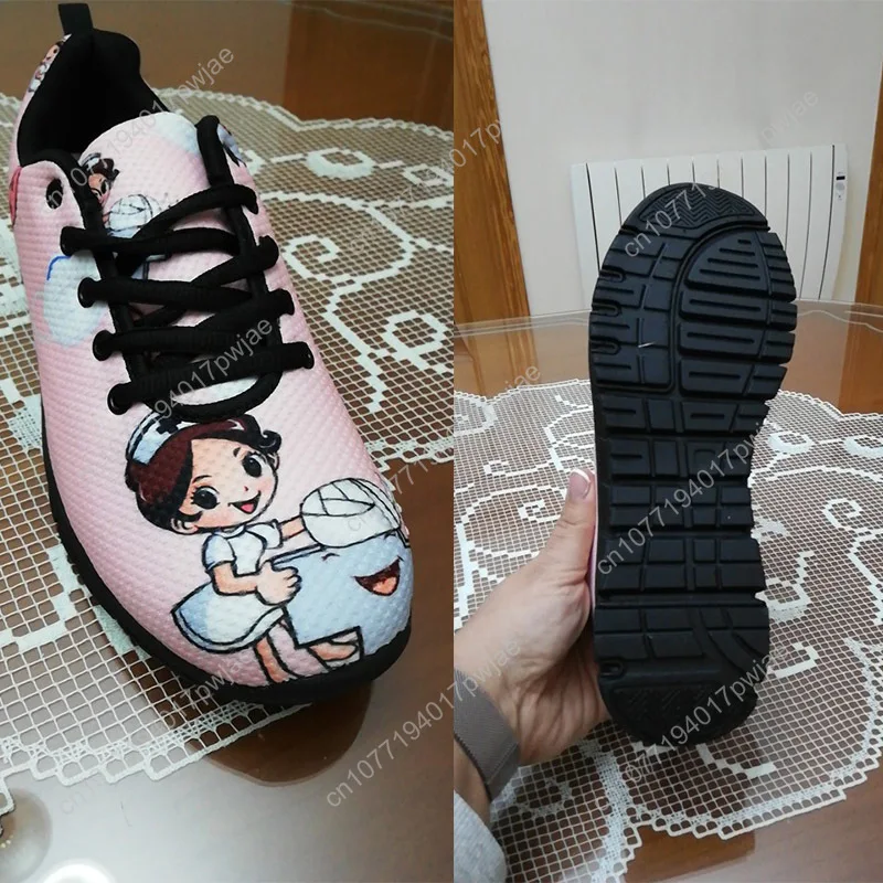 African Print Women Lace Up Sneakers Mesh Ladies Shoes Ethnic Tribal Pattern Light Casual Black Walking Footwear Dropship