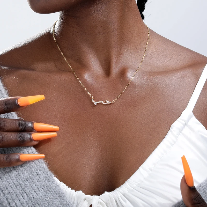 Rose Arabic Love Stainless Steels Necklace Women Islamic Filled Arabic Crystal Pendant Chain Bridesmaid Jewellery Gift