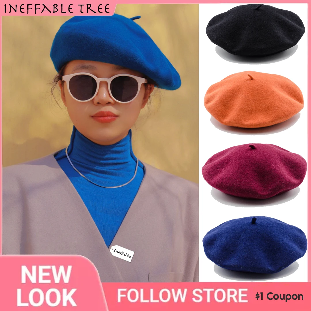 

Y2K Large Size Winter Hat Wool Beret Women Woolen Beret Autumn Winter Hats For Women Painter Cap Casual Beret Femme Gorra L Hat