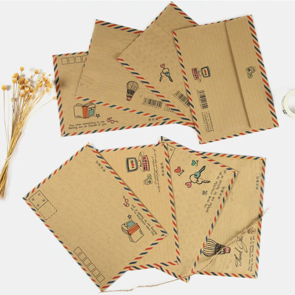 8 Pcs Office Supply Vintage Envelope Air Mail Mailable School+supplies Letter Storage Chaiers