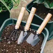 

Gardening Three-Piece Pot Small Trowel Shovel Indoor Flower Rake Beach Loose Soil Planting Vegetable Scoop Spade Tools Hoe