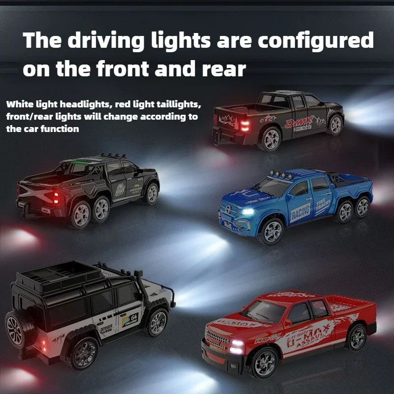 1:64 Mini Remote Control Car 2.4G Scale Remote Control Alloy Lights Adjustable Speed Buggy Boy Toy Birthday Gift 3