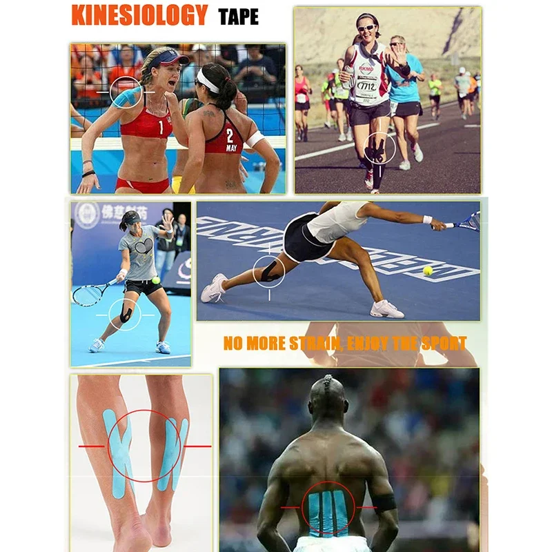 Kinesiology Tape Athletic Tape Sport Recovery Strapping Gym Fitness Tennis Running Knee Muscle Protector 2Size Scissor sports tape,kinesiology tape