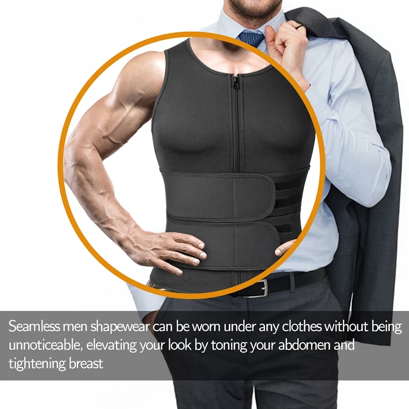 Mens Waist Trainer Sauna Sweat Vest Weight Loss Body Shaper compression  shirt men gym clothing fat burning Faja