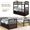 Twin Trundle Bunk Bed with 3 Drawers Kids Bedroom Guest Room Sturdy Easy Assembly Safe Rails Separate Beds Storage- 79.5"L x 3
