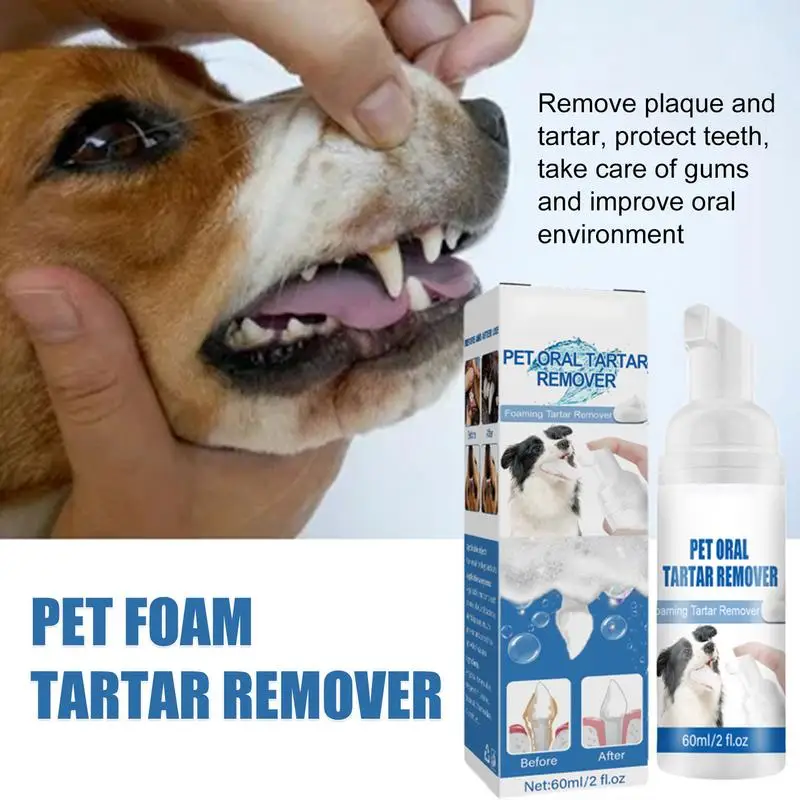 

Pet Tartar Remover Natural Plaques Remover for Dogs Cats Freshen Breath Foam for DogsCats Support Healthy Gums Pet Care Product