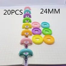 

20PCS24MM plastic love binding ring loose-leaf mushroom hole notebook binding disc children's special binding buckle