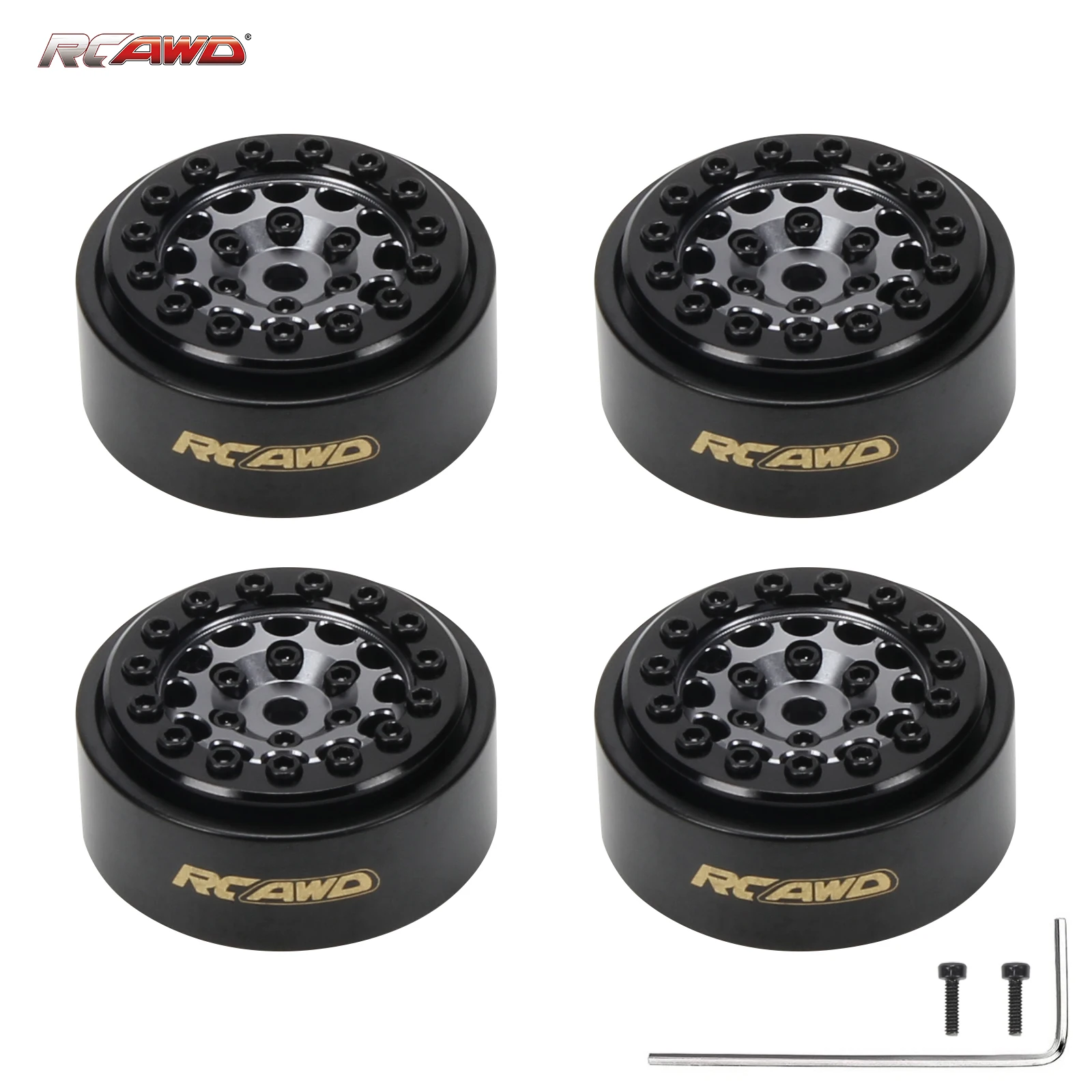 thumbnail image 2 of RCAWD Plastic 1.0 FCX24M Wheels With Counterweight - FMS 1/24 Scale Upgrade 2 of 9