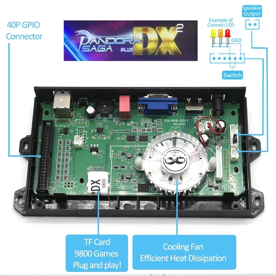 9800 in 1 Pandora Saga DX 2 Plus Arcade Box 32G,Family Version