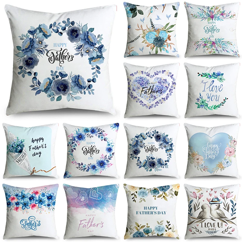 

NIGHTWISH Simple Style Father's Day Pillowcase Gifts Love Letters Design Cushion Cover 40/45/50cm