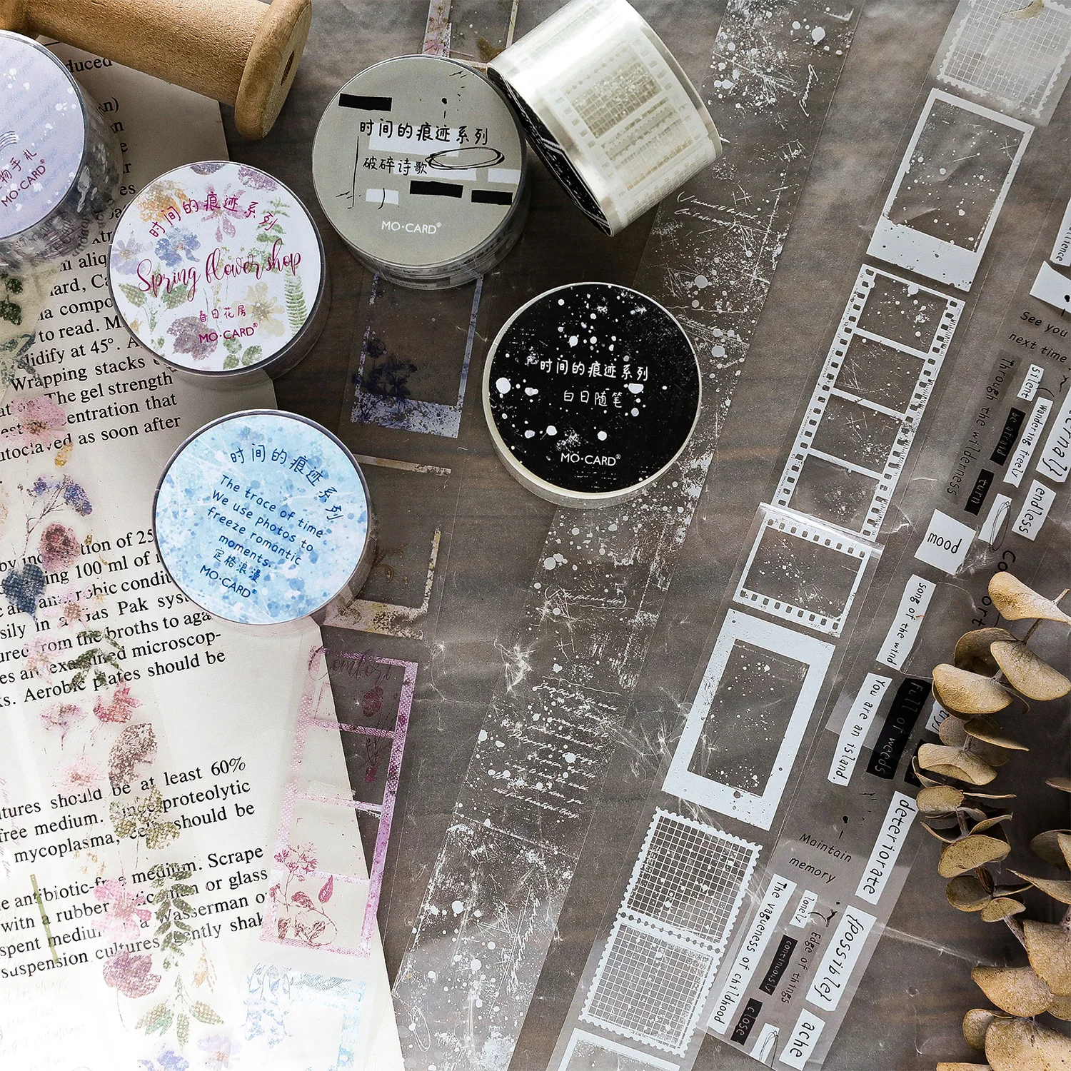 

Card Lover 1 Roll 25mm*2m[Traces Of Time Series] Vintage Journal Masking Tape Waterproof Paper Washi Tape Material Scrapbook Kit