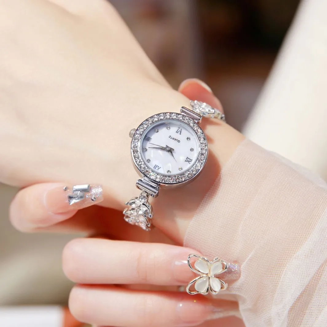 Luxury Mermaid Light Women Watch Diamond Adjustable Bracelet Quartz Movement