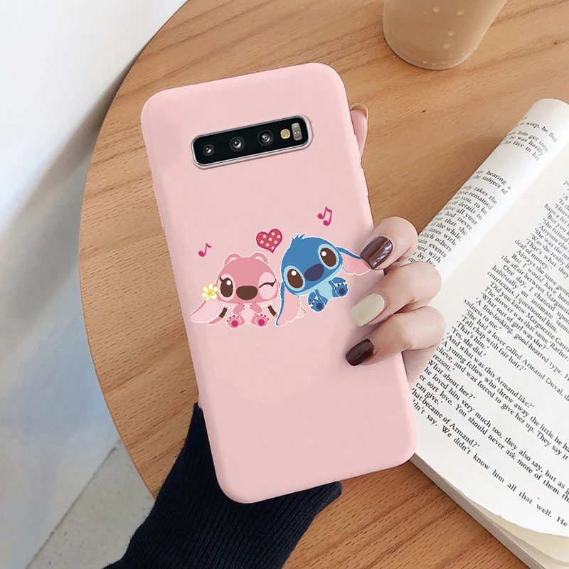 thumbnail image 1 of For Samsung Galaxy S10 S 10 Plus S10E Camera Protect Soft Cover Silicone Cartoon Lilo Stitch Phone Case Funda For Samsung S10+, 1 of 5