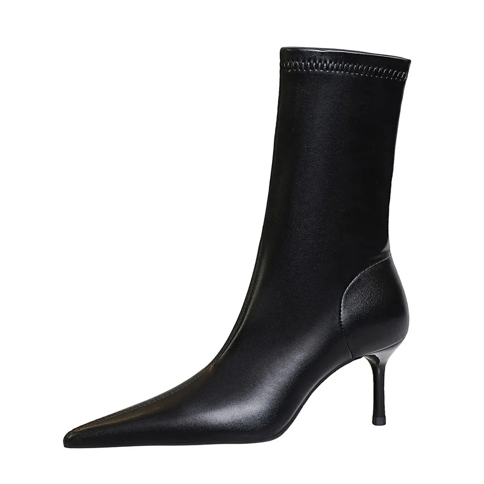 

Fashion and simple stiletto pointed toe short boots 8583 Autumn Winter New 9953