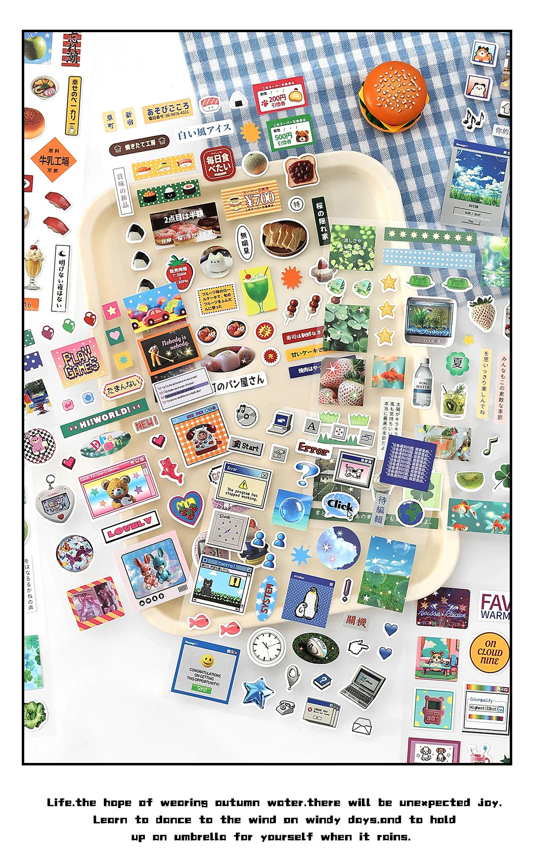 2 Blatt Kawaii japanische Kindheitserinnerungen gestanzt selbstklebende Aufkleber Junk Journal Collage Dekoration Scrapbook Tagebuch niedliche Aufkleber – Detail 8