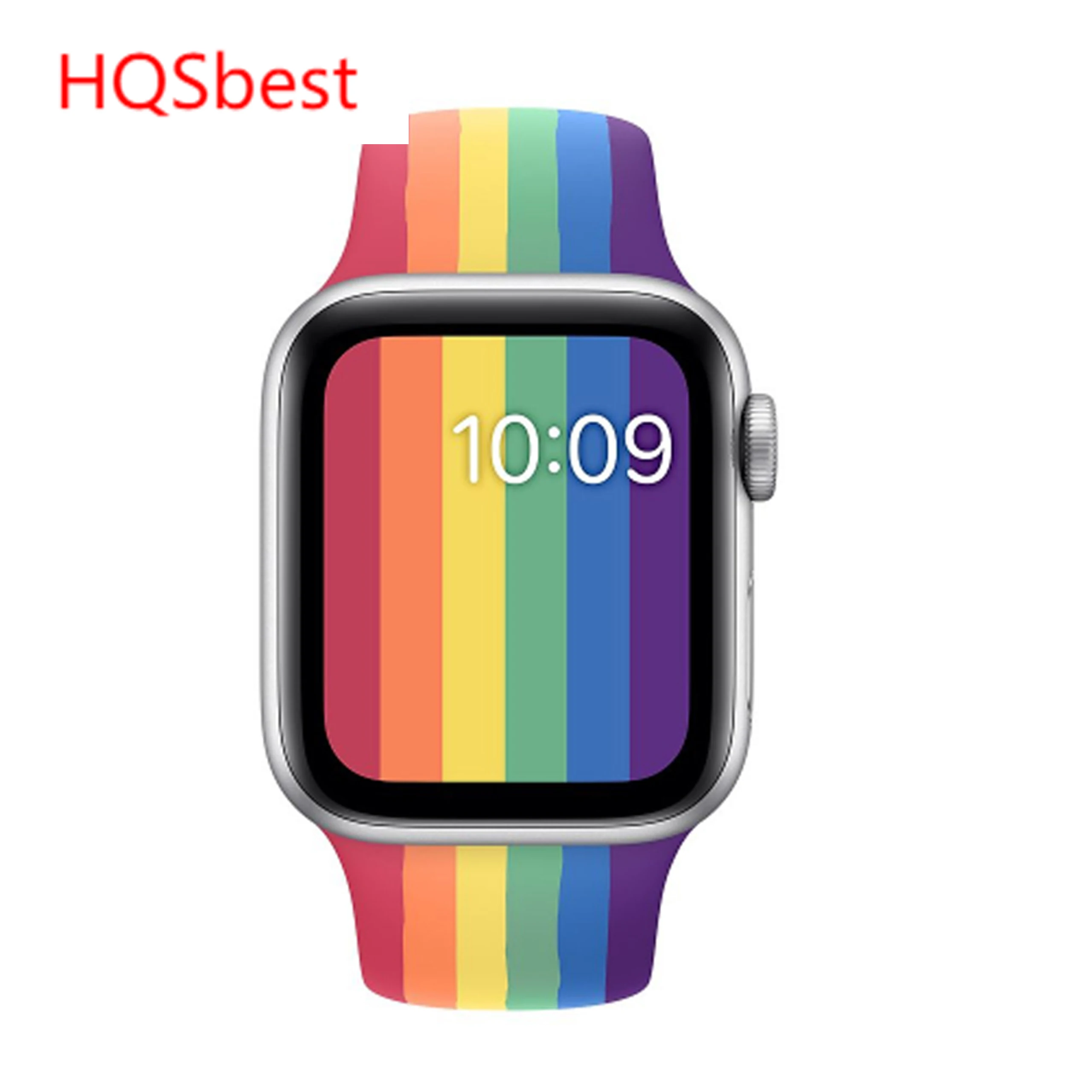 Rainbow Sport Silicone Band For Apple Watch Band 42mm 38mm Unity Watchband For Apple Watch 40mm 44mm 45mm 41mm Series 7 6