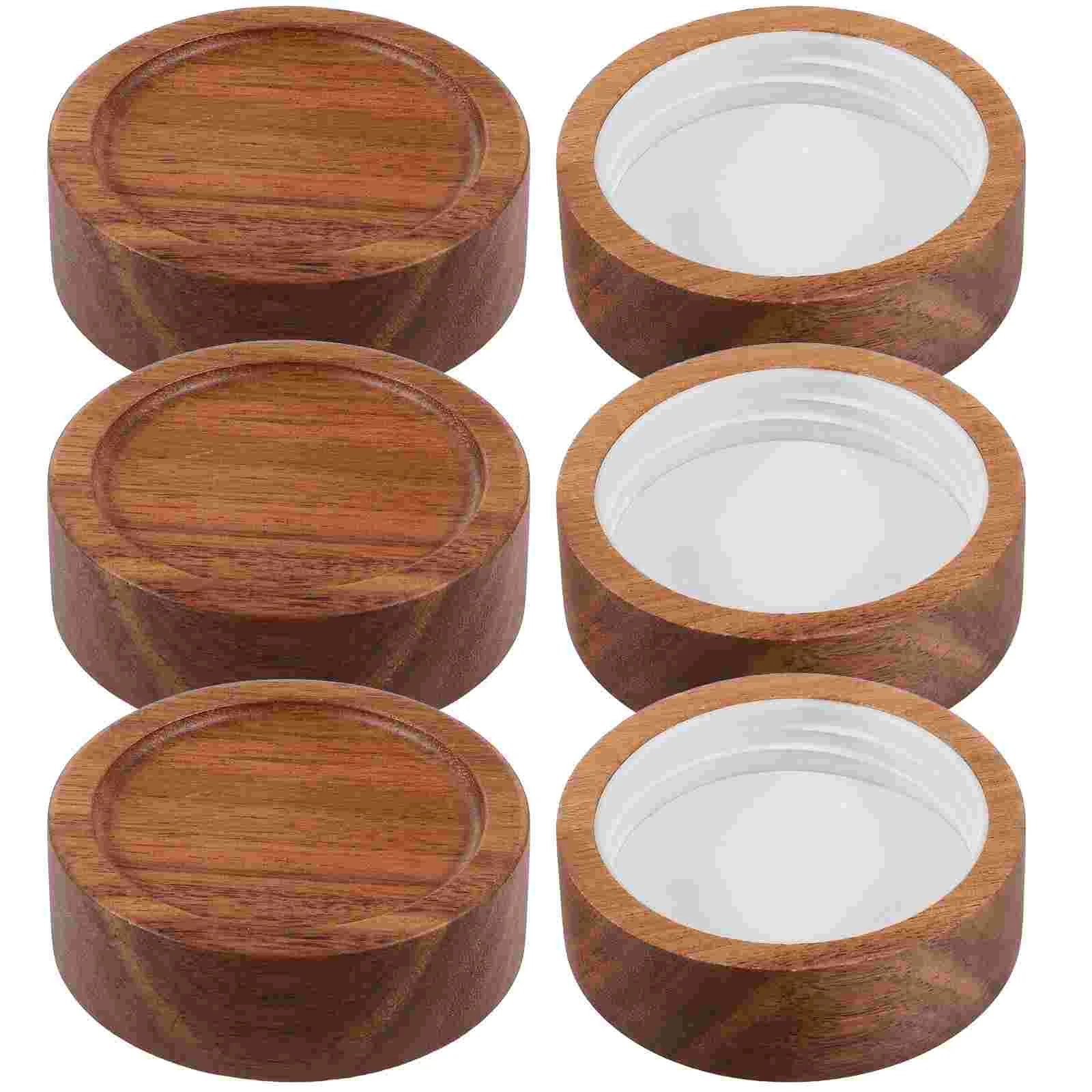 

6 Pcs Mason Jar Lids Glass Sealing Bottle Storage Convenient Covers Reusable Professional Canning Wood Multipurpose Practical