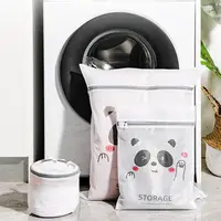 Panda Dirty Clothes Bag Zip Laundry Travel Net Basket For Washing Machine Bra Underwea Mesh Bag Laundry Organizer Accessories 1