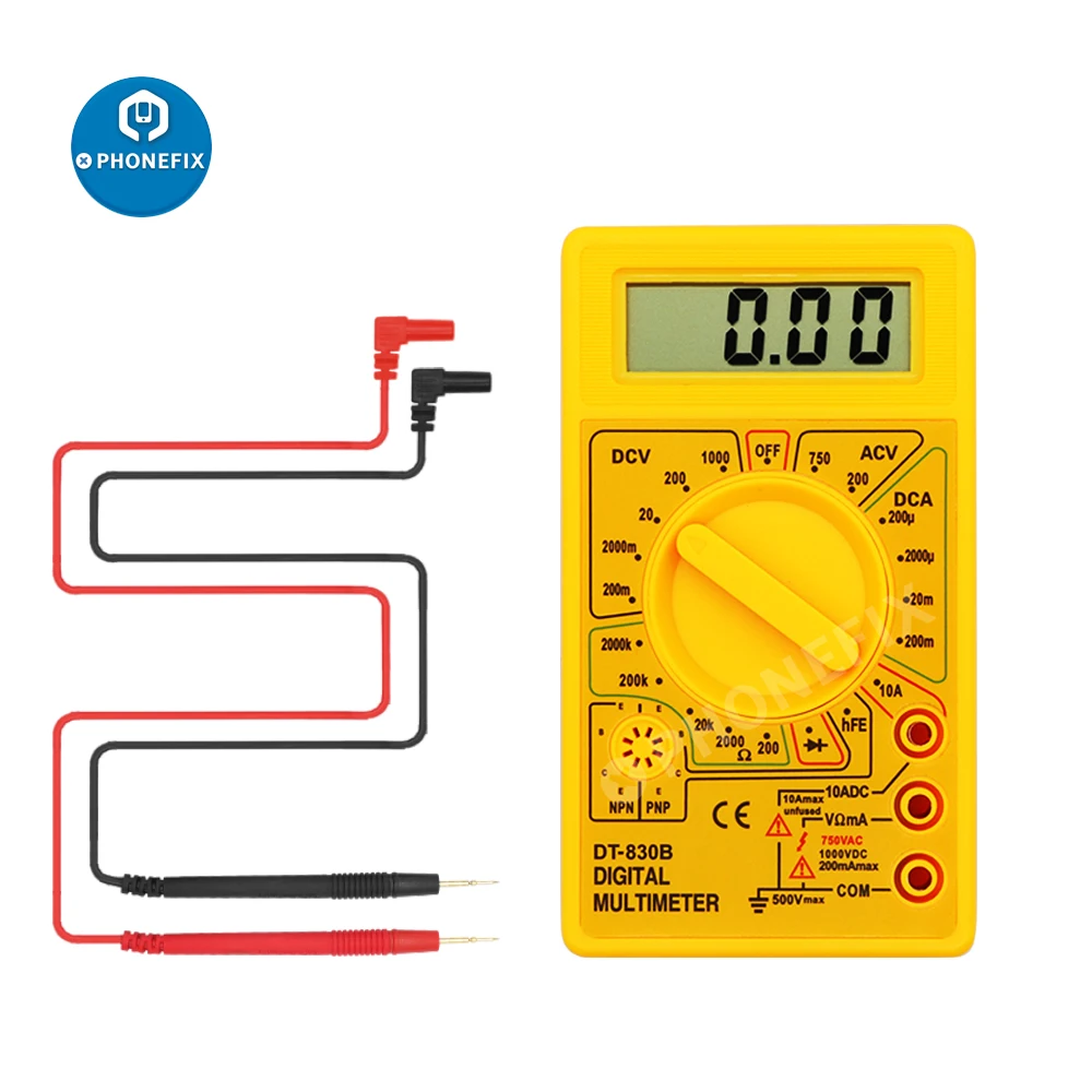 

Handheld DT830B Digital Multimeter LCD Mini Voltmeter Ammeter Ohm Tester High Safety Current Voltage Tester DC AC 750/1000V