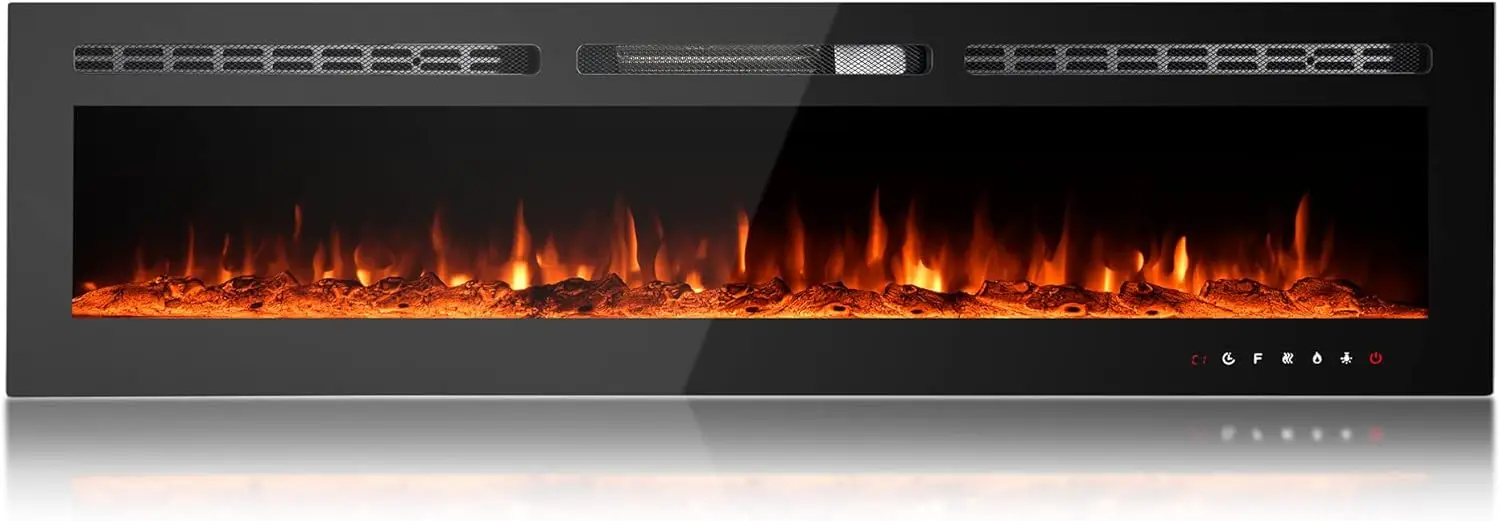 70 inch Electric Fireplace Insert Electric Fireplace Wall Mounted Wall with Remote Control Linear