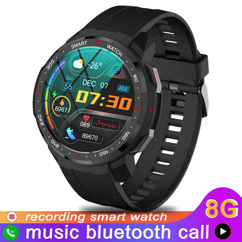 2022 New Bluetooth Call Smart Watch 8G ROM Men Recording Local Music Fitness Tracker Smartwatch For Huawei GT2 pro Xiaomi phone 