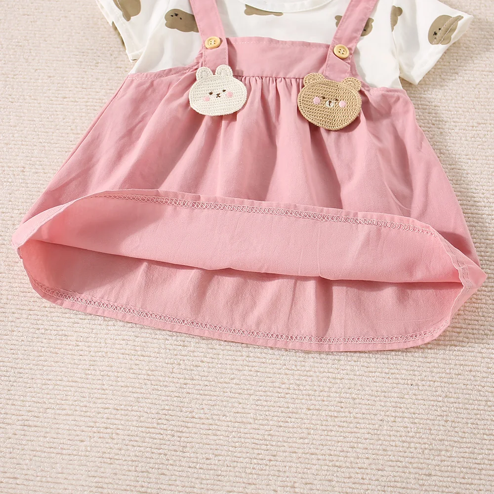 فستان بطبعة حيوانات كرتونية ، فستان بحزام ، تي شير...