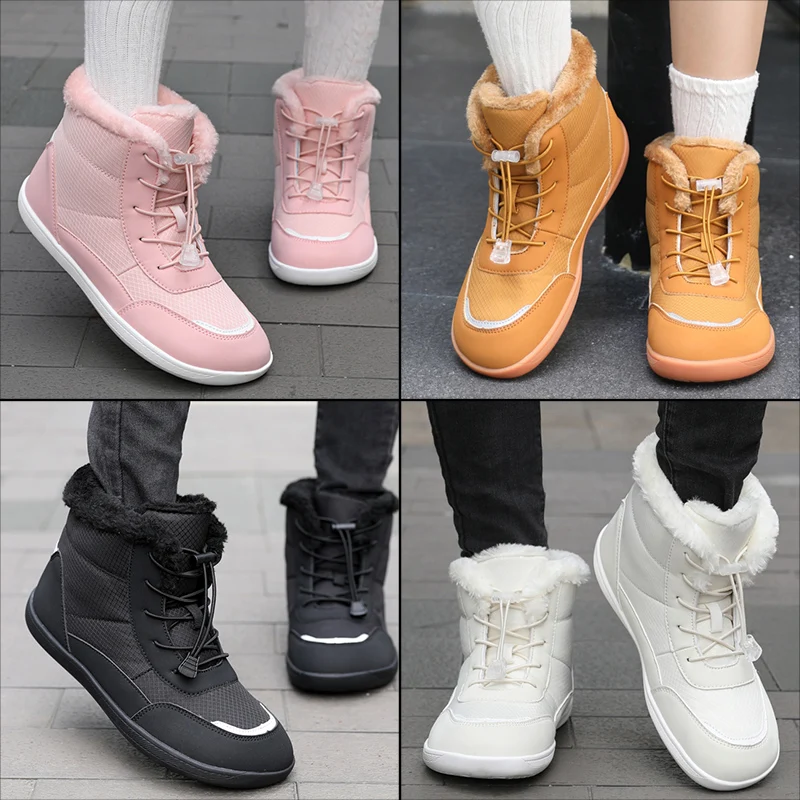 Women's Snow Boots Hiking Shoes Barefoot Snow Boots Warm Outdoor Hiking Shoes Winter Fur Ankle Women's Boot Barefoot Ankle Boots