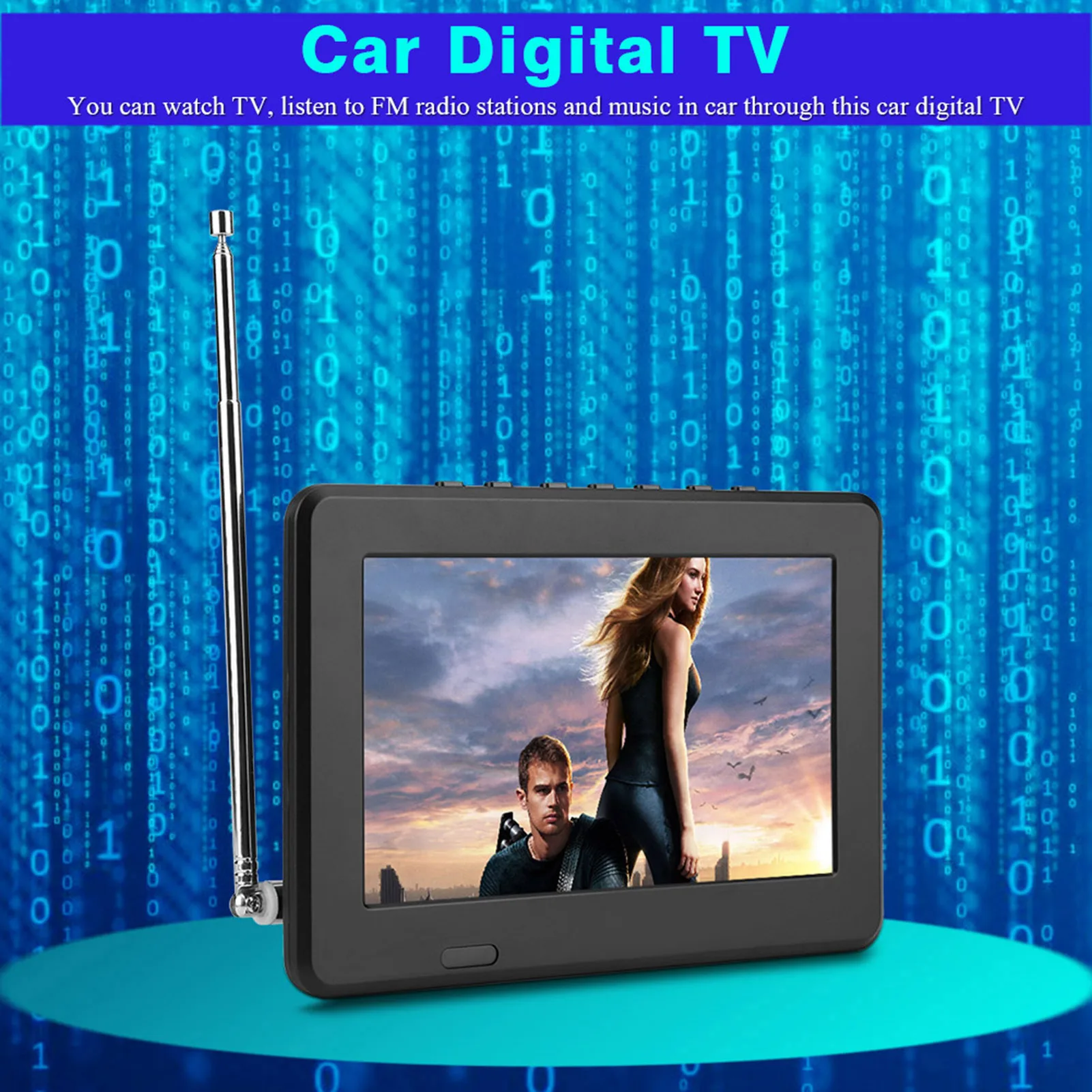 LEADSTAR ATSC Car Digital TV FM Radio 7in 1080P Stereo High Sensitivity Digital TV Mini Television Portable
