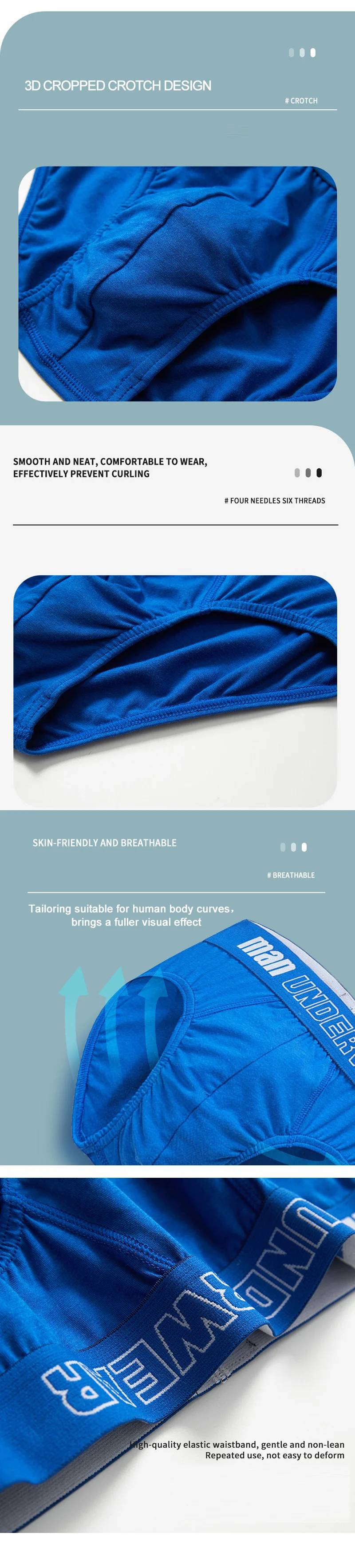 Baumwolle Slip Herren Bequeme Unterhose Mann Unterwäsche M L Größe Sexy Mann Boxer Atmungsaktive Unterwäsche – Detail 3