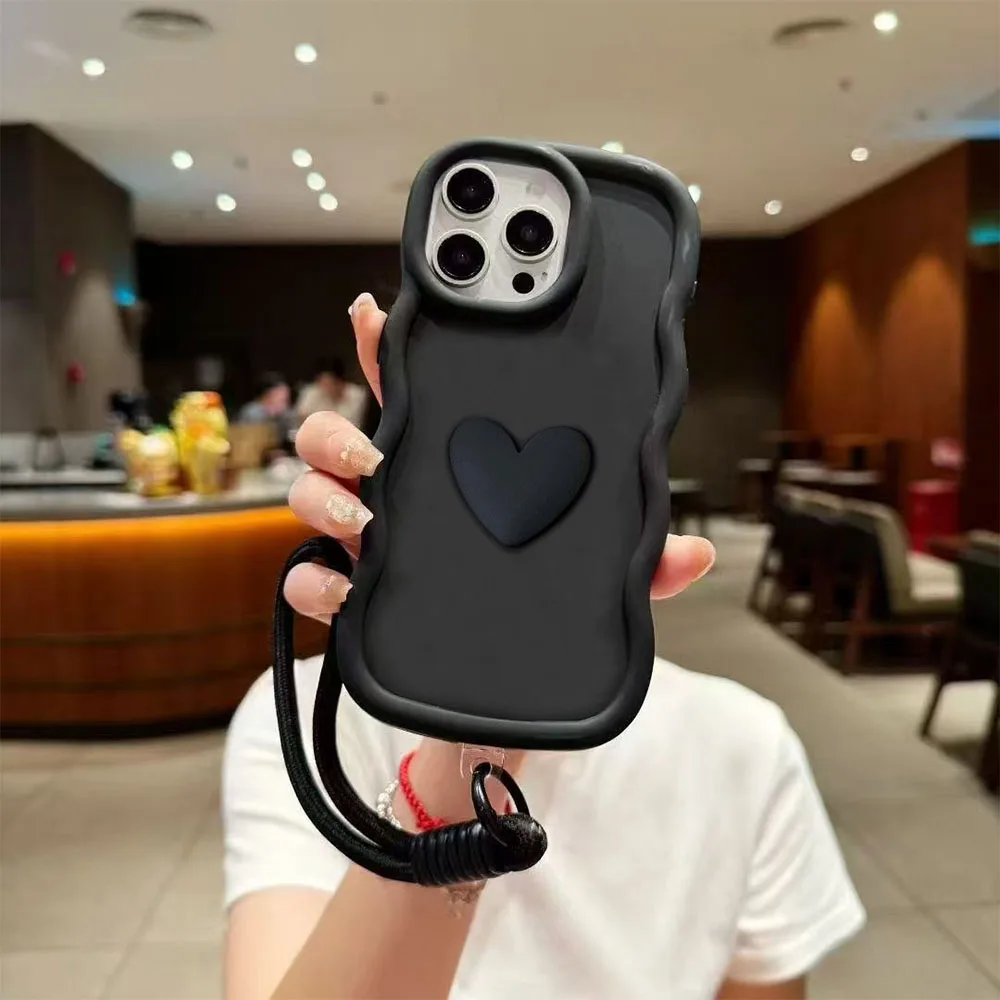 Heart Lanyard Phone Case with Enhanced Protection - Elegant Cover Design