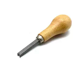 Jewelry Bezel Set Diamond Gemstone Setting Hand Tool with Wooden Handle (V shape)