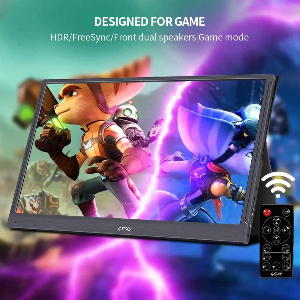 G-STORY ޴ 15.6 ġ IPS LCD , Ʈ ġ PS4 PS5 XBOX ̹ Ϳ USB-C HDMI