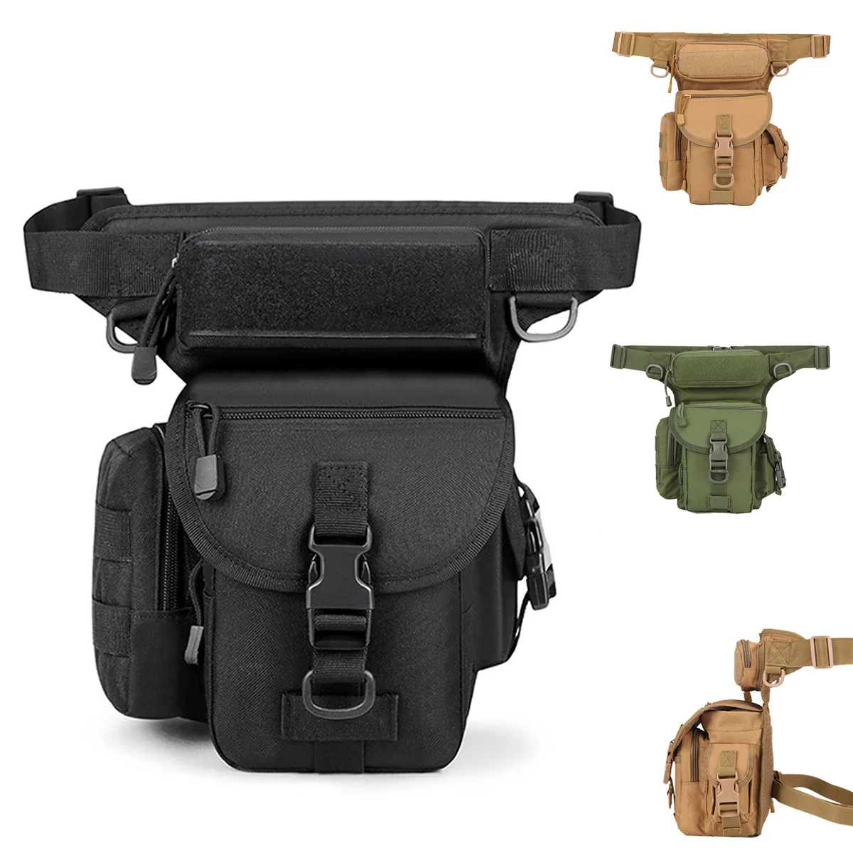 Men Waist Fanny Pack Leg Bag Military Tactical Motorcycle Rider Camera Sports Travel Nylon Male Bum Hip Belt Thigh Fanny Bags